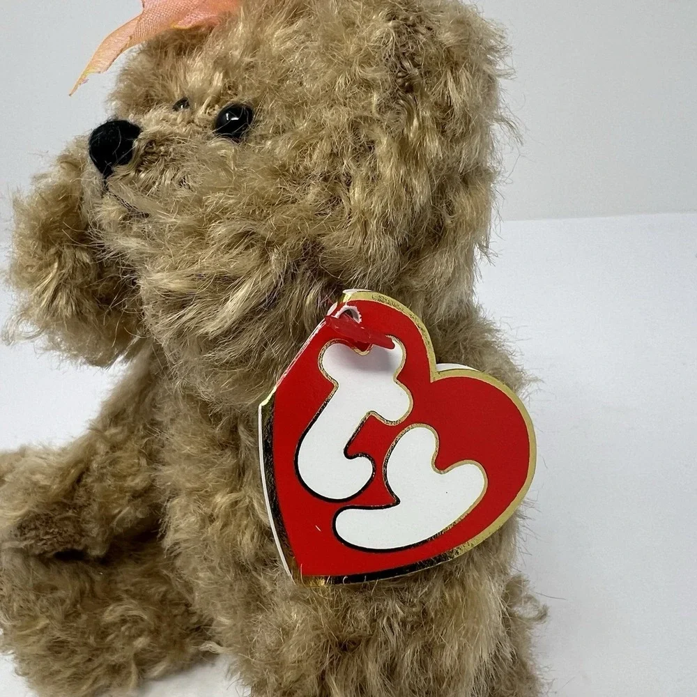 Ty Dog Plush Stuffed Animal Toy Attic Treasures CASSANDRA Pup w/ Bow 7